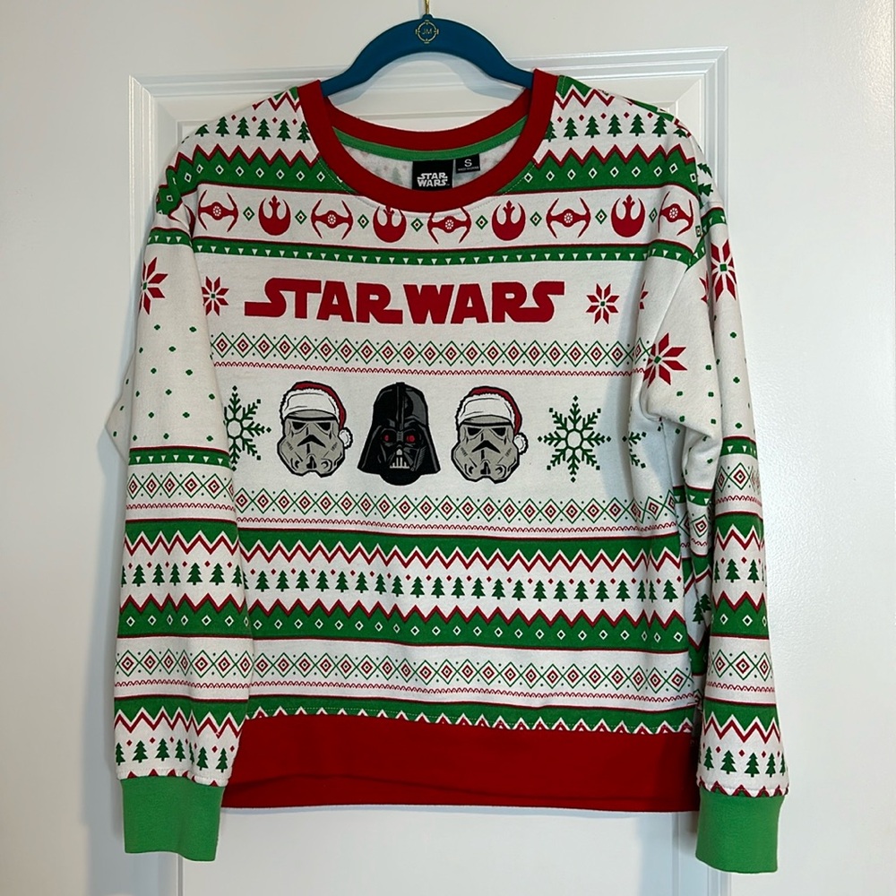Star Wars holiday Christmas ugly sweater sweatshirt women’s size small festive